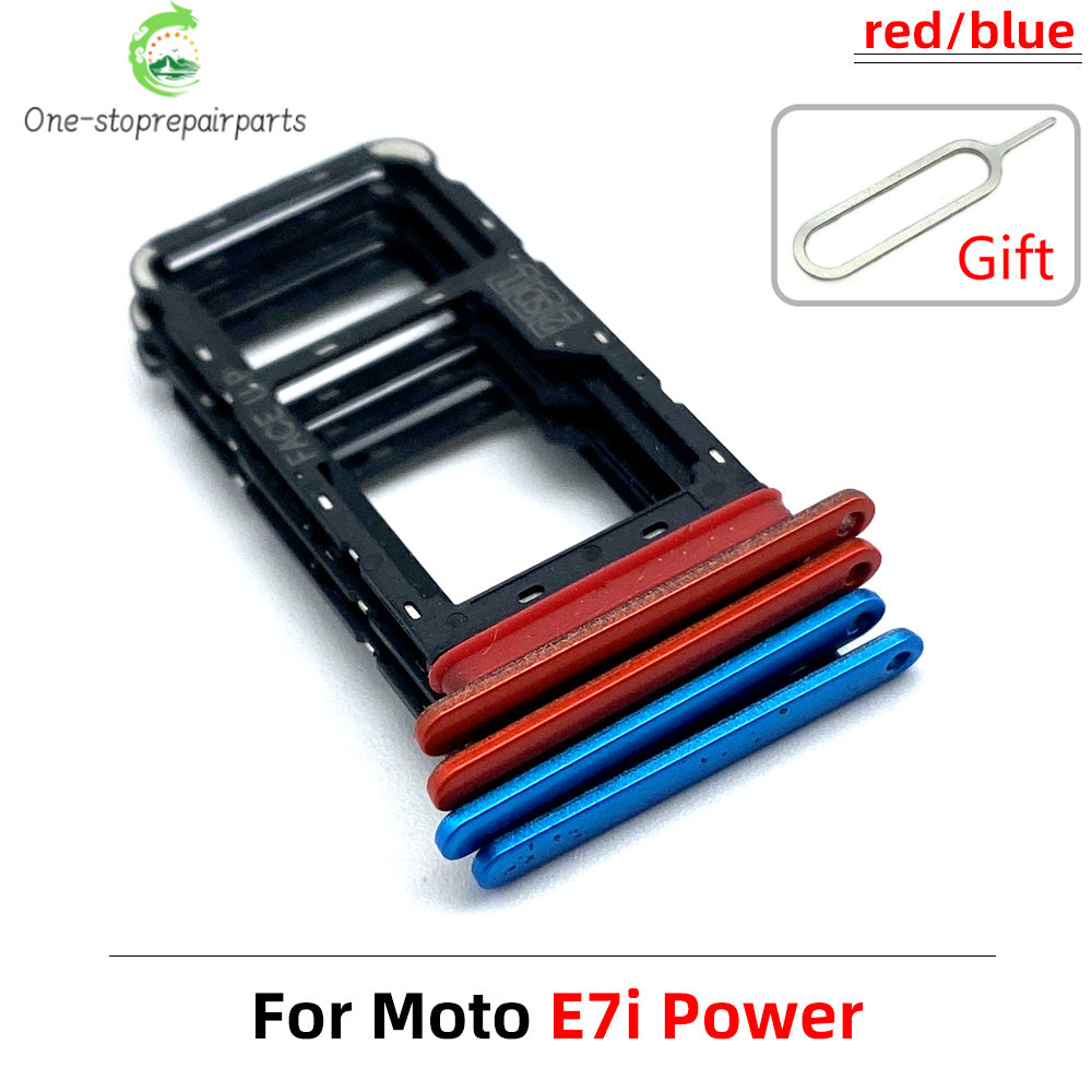 New SiM Tray For Moto E6 Play E6s E7 Plus E7i Power E20 E40 SIM Card Slot SD Card Tray Holder Adapter Motorola phone repair parts