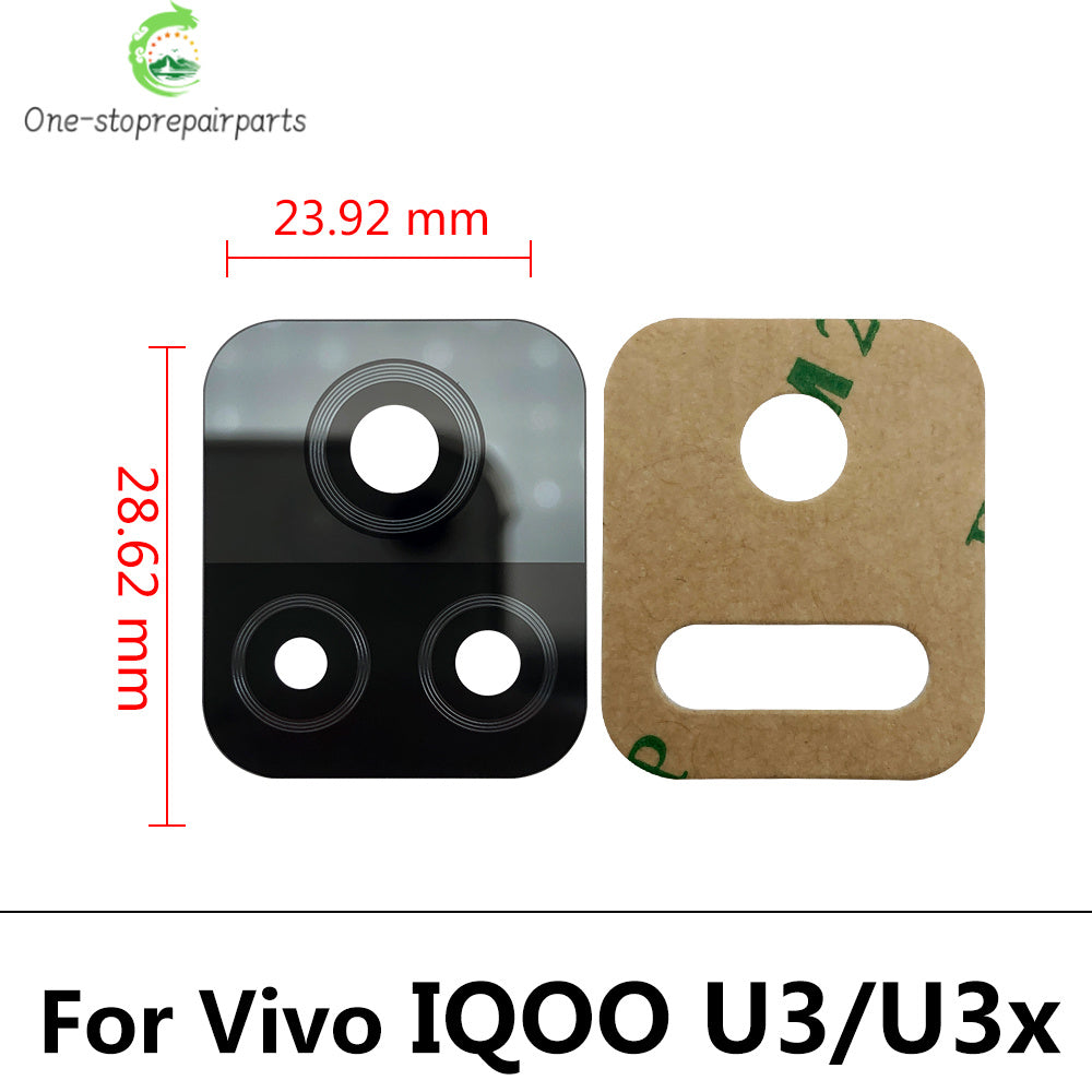 10Pcs/Lot, Back Rear Camera Glass Lens With Adhesive For Vivo IQOO 3 U3 Z1 S7 S9 S9e V17 X21 X50 Y9S Y20 Y31 Y51 Y51S Y73S Y93S Vivo phone repair parts