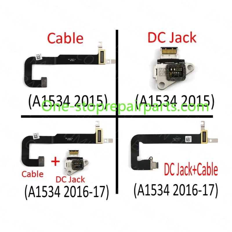 Laptop A1534 DC-IN I/O USB C Charging Power DC Jack Board Connector with Cable for MacBook Retina 12" A1534 2015 2016 2017 Year Macbook repair parts