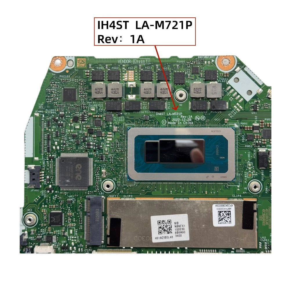 IH4ST LA-M721P For Acer Swift Go 14 SFG14-71 Laptop Motherboard With I5-13500H I7-13700H CPU 16GB-RAM NB.KFX11.00E NB.KFX11.00J Acer laptop repair parts