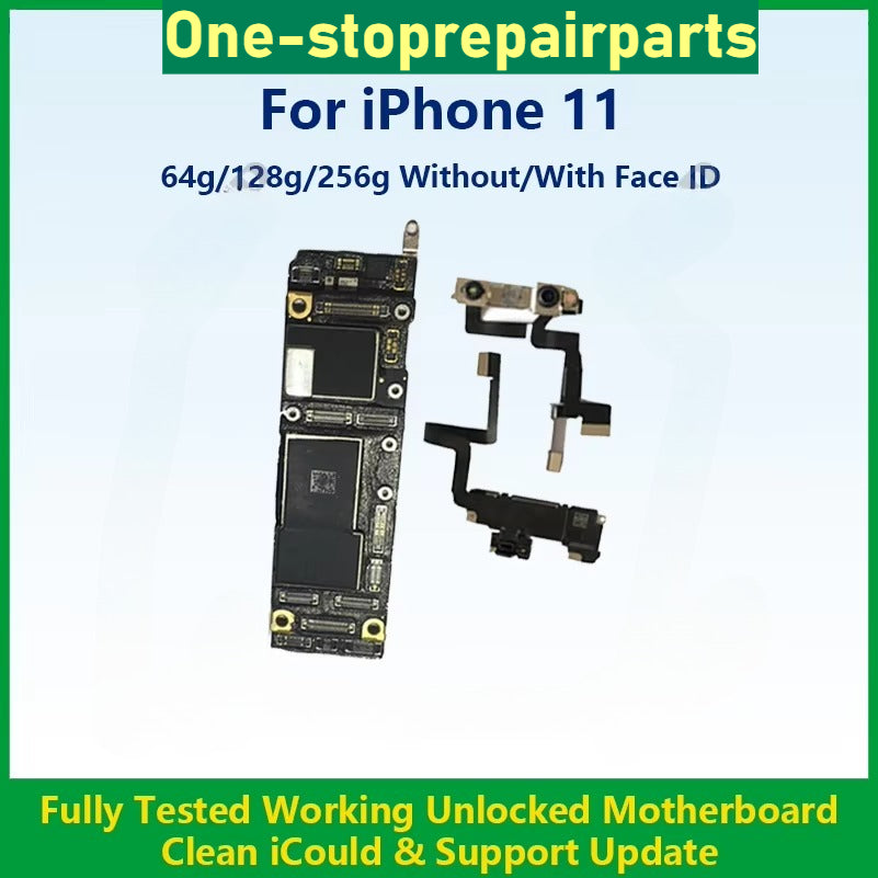 Fully Tested Authentic Motherboard For iPhone 11 Pro Max 64g/256g Unlocked Mainboard With Face ID Cleaned iCloud Fast Shipping iPhone phone repair parts