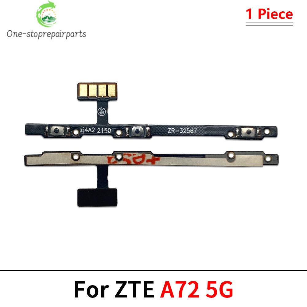10Pcs, Power On Off Button Volume control Key Button Flex Cable For ZTE A33s A34 A51 A52 A53 A54 A71 A72 A73 Pro 4G 5G 2022 ZTE phone repair parts