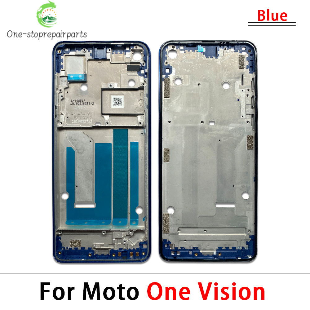 New For Motorola Moto One Action Visoin Fusion Plus Hyper Macro Front Housing LCD Display Bezel Middle Frame Motorola phone repair parts