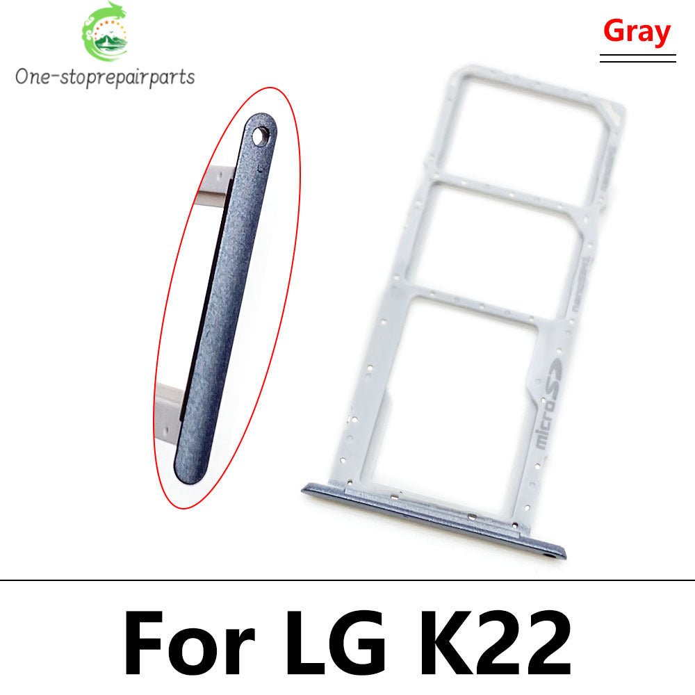 New SIM Card Tray Slot Holder Adapter Accessories For LG K22 K42 K52 K62 K41S K51 K61 K40s K12 Plus Replacement Parts  LG phone repair parts