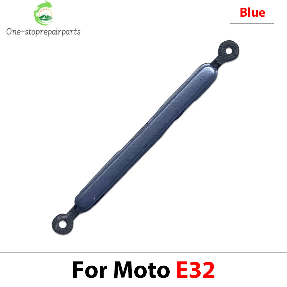 10Pcs, Side Volume Button + Power ON / OFF Buttton Key Set Replacement Parts For Motorola Moto E13 E14 E20 E30 E40 E22 E32 Motorola phone repair parts