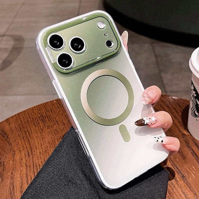 2-in-1 Dual-layer Magnetic Case for iPhone 17 Pro Max New iPhone 16 Gradient Color Block Magnetic Fashion Protective Case 15 Pro Men and Women Shockproof Case Phone Accessories