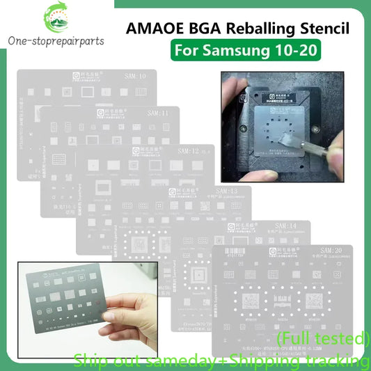 AMAOE BGA Reballing Stencil for Samsung 10-22 S22 S24 Ultra CPU RAM Exynos1330 1380 SPU16 Tin Planting Motherboard Repair Tool Professional Repair Tools