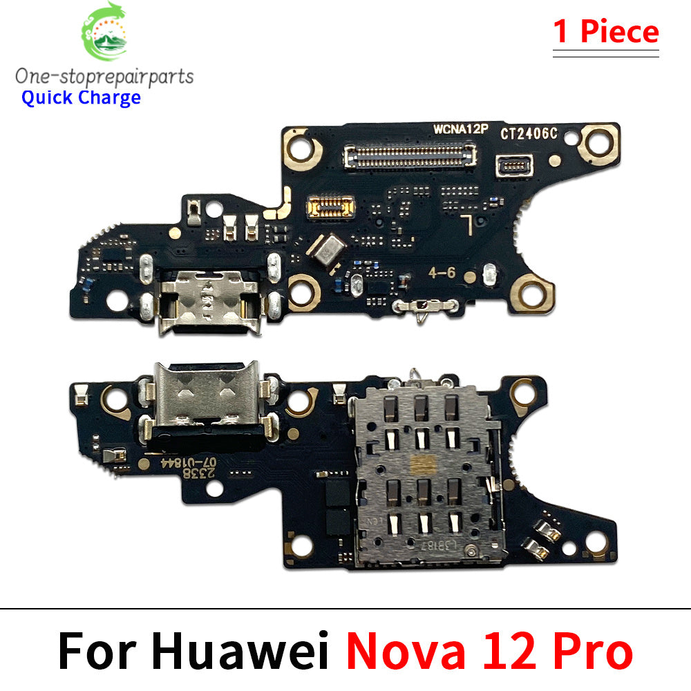 10Pcs, USB Charging Port Dock Charger Connector Board Flex Cable For Huawei Nova 10 11 11i 12 12i Pro Se Y60 Y61 Y70 Y71 Y90 Y91 Huawei phone repair parts