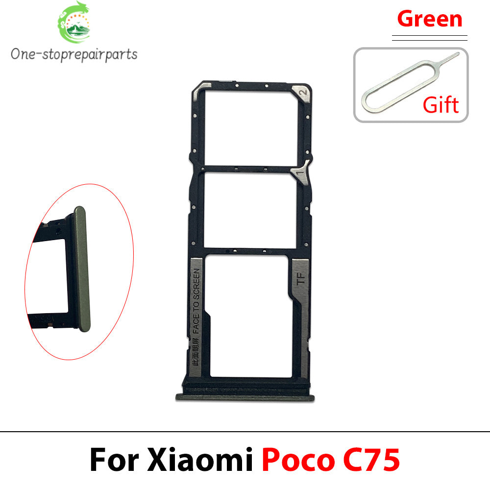 New SIM Card Slot SD Card Tray Holder Adapter For Xiaomi Poco C40 C65 C75 Repair Parts  Xiaomi  Xiao mi phone repair parts