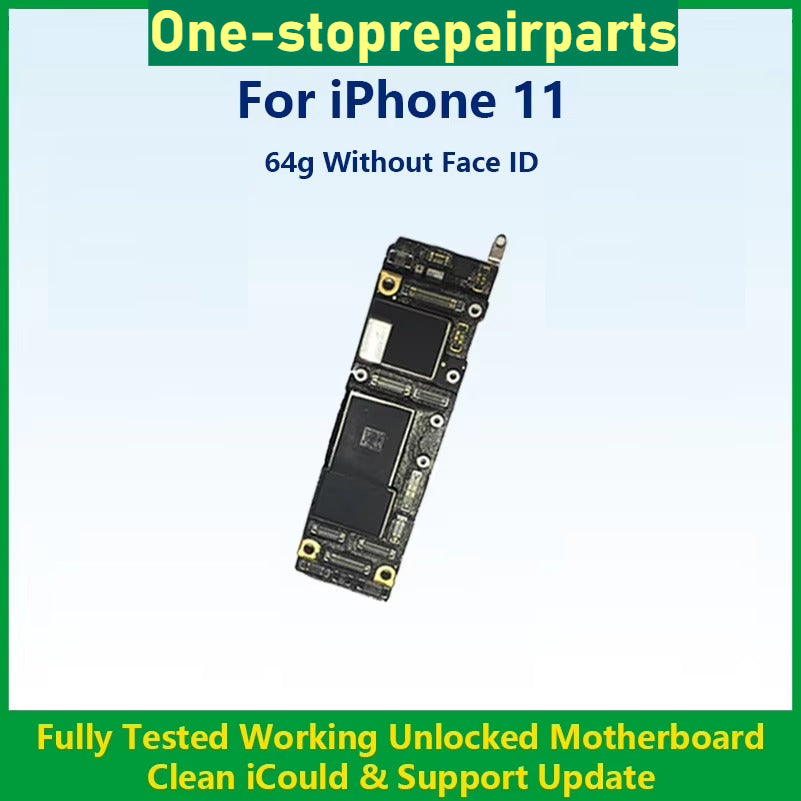 Fully Tested Authentic Motherboard For iPhone 11 Pro Max 64g/256g Unlocked Mainboard With Face ID Cleaned iCloud Fast Shipping iPhone phone repair parts