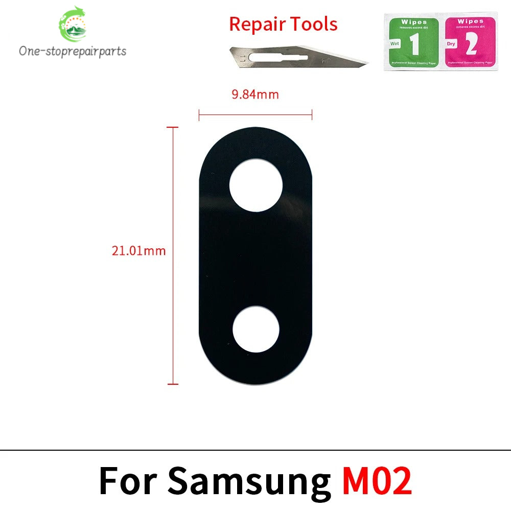 10Pcs, Rear Back Camera Glass Lens With Adhesive Sticker For Samsung M02 M02s M11 M12 M13 M14 M23 M32 M42 M52 M33 M53 M54 4G 5G Samsung phone repair parts