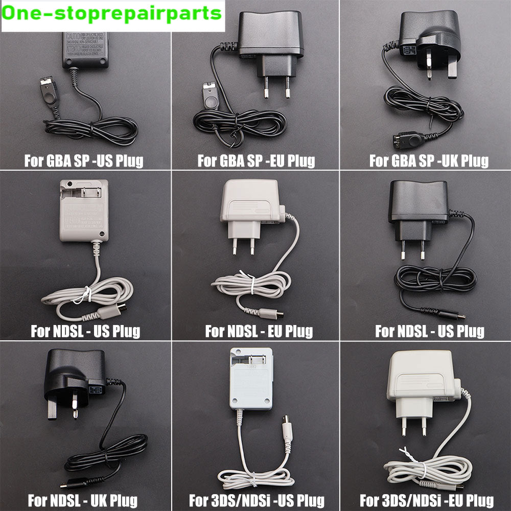 EU/US/UK Plug AC Power Supply Charger Adapter For GBA SP DS NDS Lite NDSL 3DS NDSi 3DSXL NDSIXL Game Console Replacement Part Game console repair parts