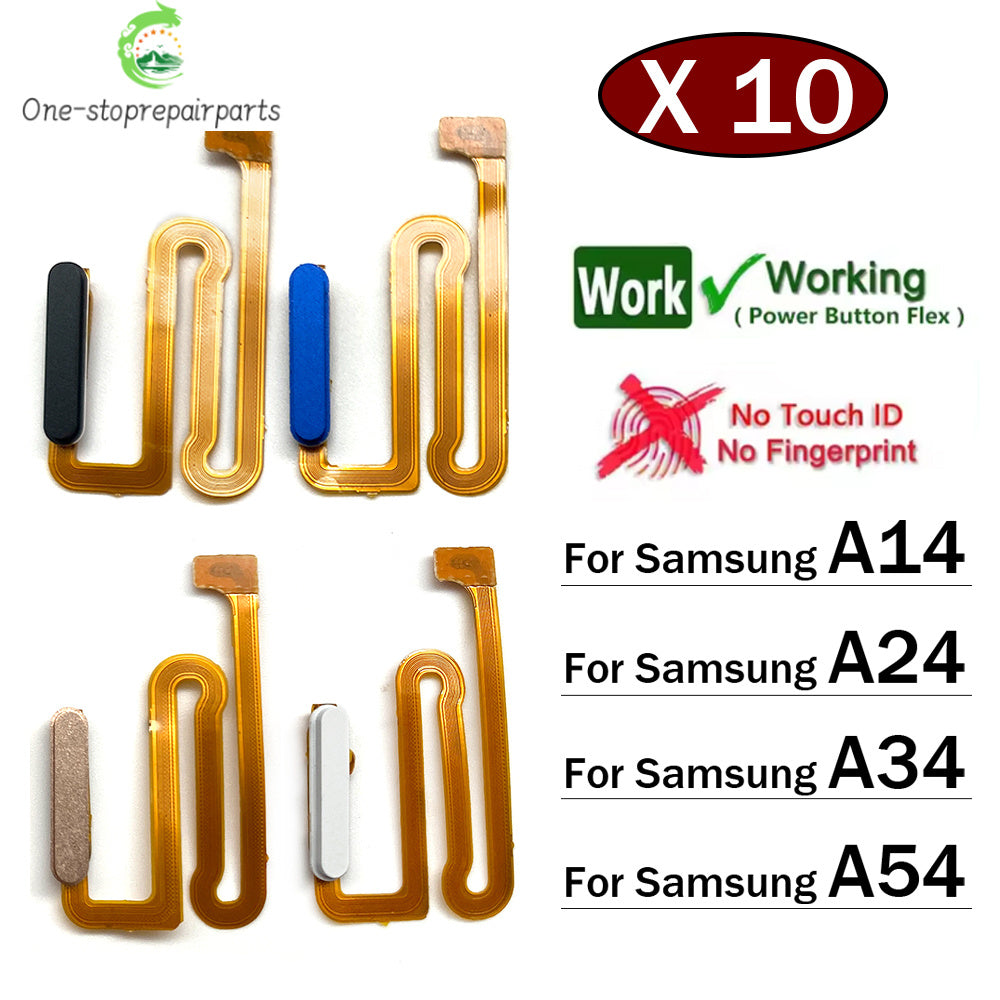 10Pcs/Lot, Home Button FingerPrint Touch ID Sensor Flex Cable Ribbon For Samsung A14 A24 A34 A54 4G 5G Replacement Parts Samsung phone repair parts