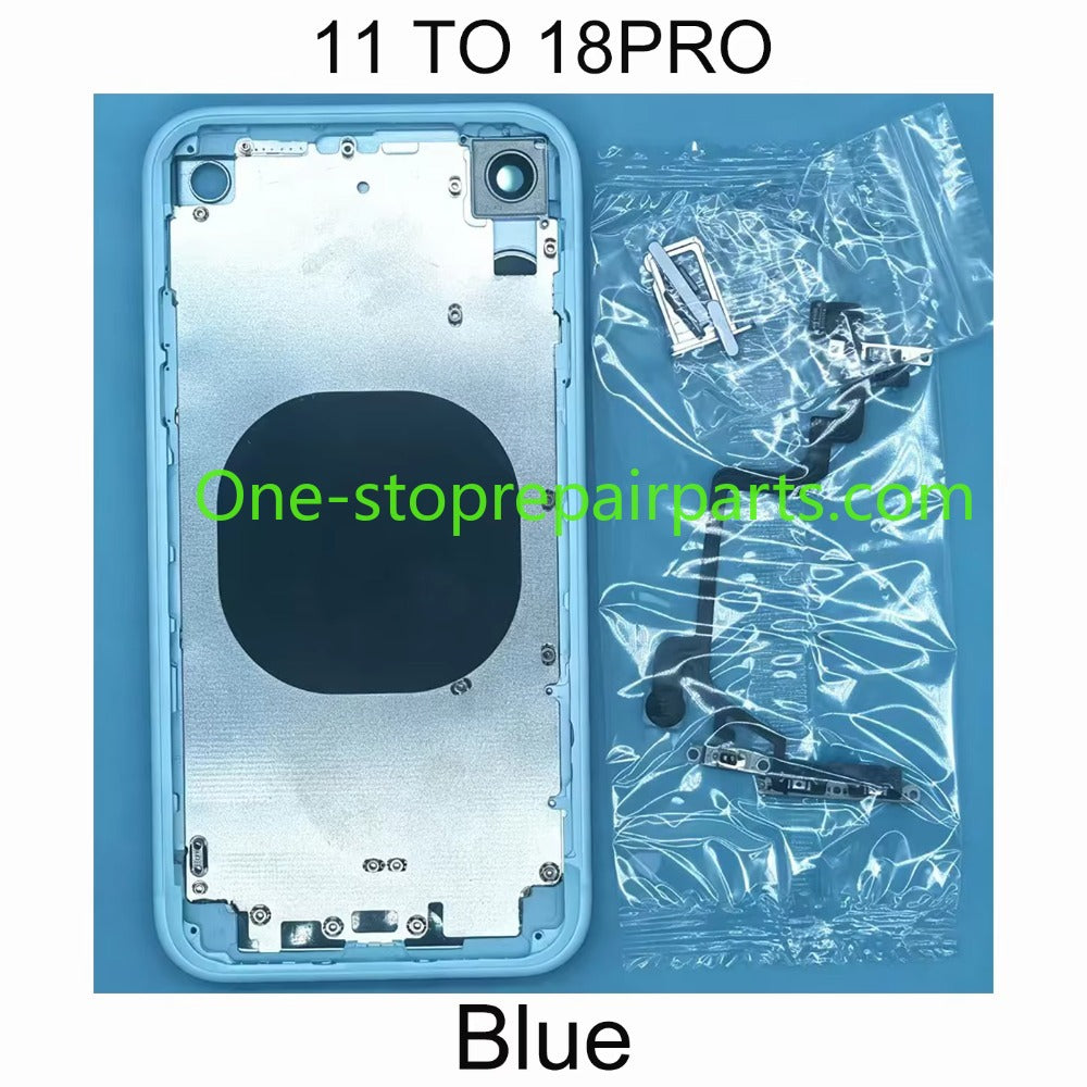 DIY Retrofit Housing Kit For iPhone XR/11 18 Pro Style Assembly With Frame, Flex Cable, Side Keys & Matching Phone Case iPhone phone repair parts