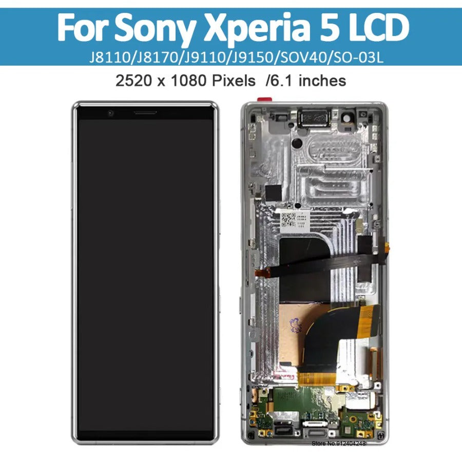 6.1"Original For SONY Xperia 5 X5 LCD Display Touch Screen Digitizer Assembly Replacement Parts J8210 J8270 J9210 LCD With Frame Sony phone repair parts