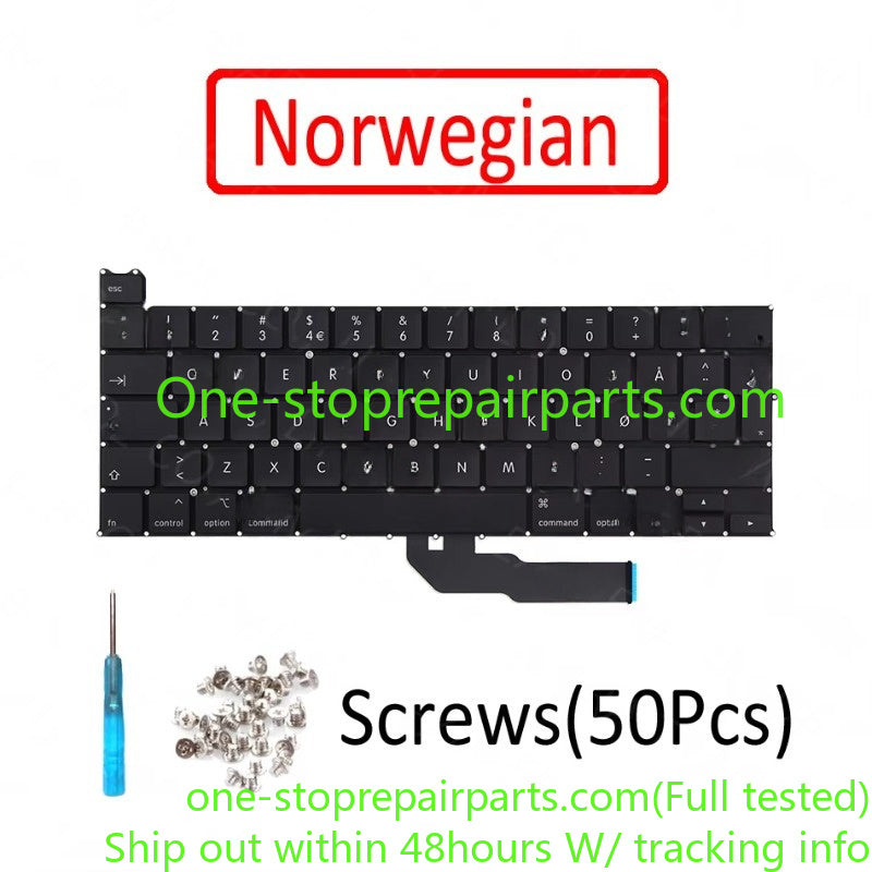 A2251 Keyboard UK US English FR French Russian Spanish German Italian Danish for MacBook Pro Retina 13" A2251 EMC 3348