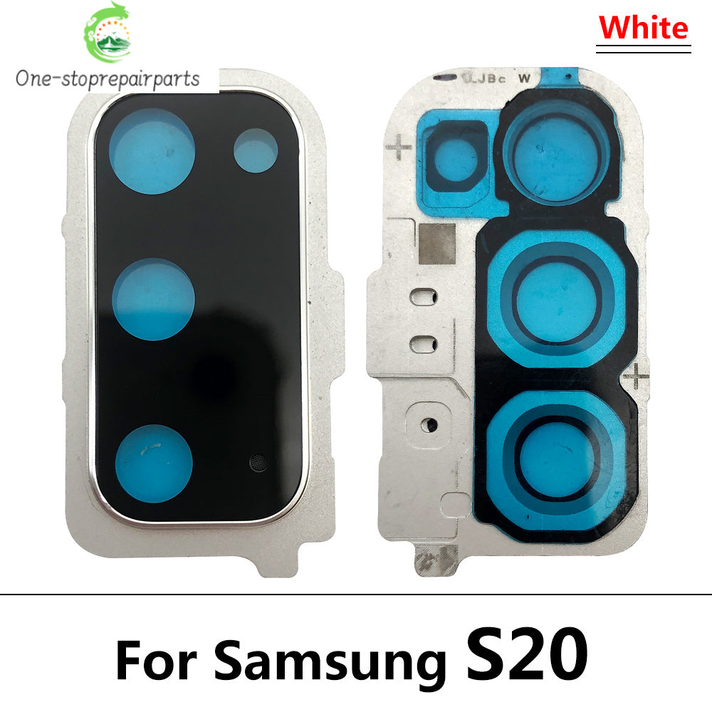 New Rear Camera Glass Lens Cover With Frame Holder with Sticker For Samsung S20 Plus S20 Ultra Replacement Parts Samsung phone repair parts