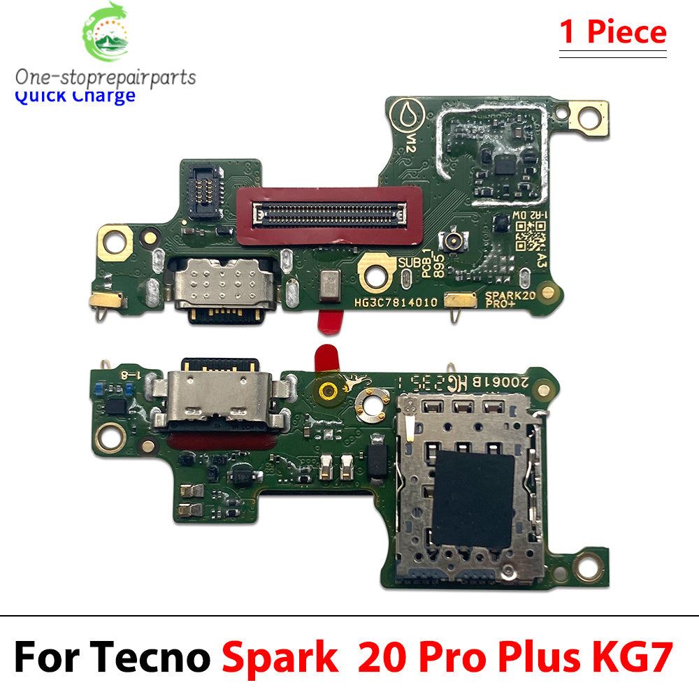10Pcs, USB Charging Port Dock Charger Plug Connector Board Flex Cable For Tecno Spark 10 10C 20 20C 30 30C 40 40C Pro Plus 4G 5G Tecno phone repair parts