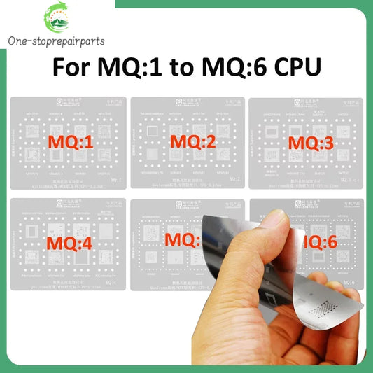 Amaoe MQ1-6 BGA Reballing Stencil for SM 8250 6125 7150 7250 845 865 MT6885Z 6768V Qualcomm MTK CPU RAM IC Chip Steel Mesh Tool Professional Repair Tools