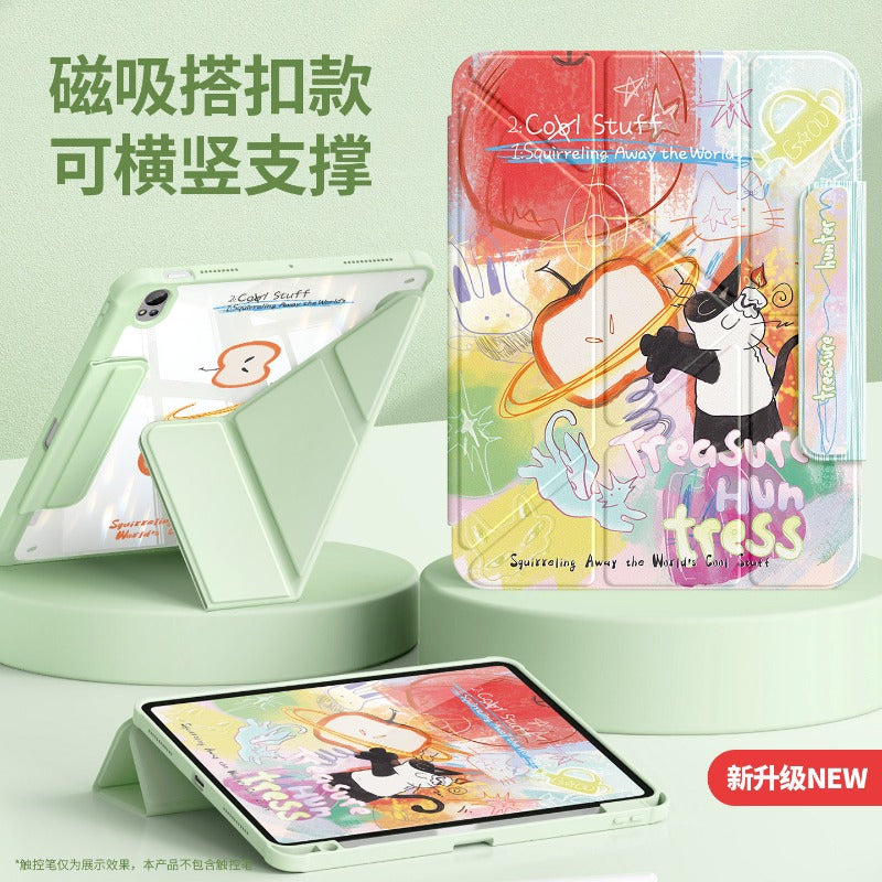 For huawei tablet case 2026 new matepad115s tablet case air12 with pen slot 2024 light and thin 11.5 inch magnetic buckle padpro anti-bend and fall se happy puppy Tablet Accessories