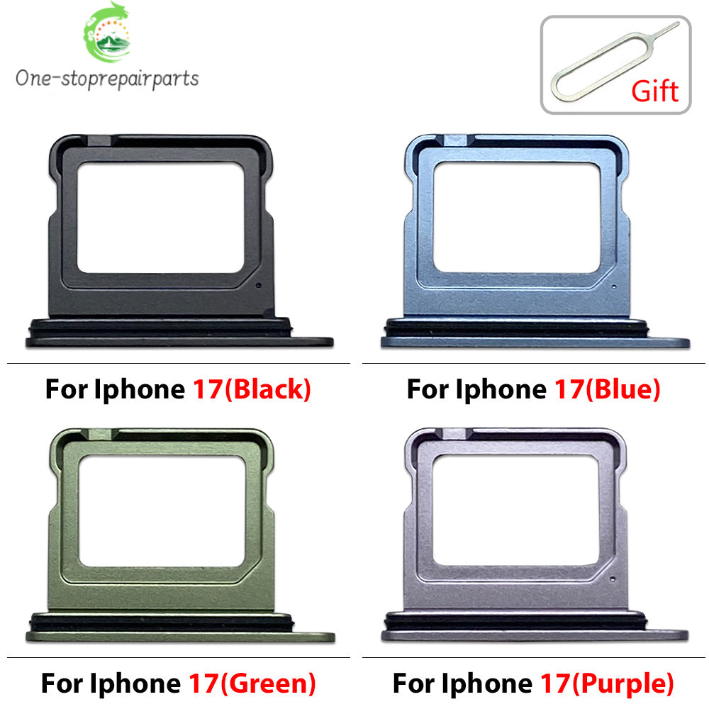New For iPhone 17 Pro Max Micro Nano Dual SIM Card Holder Tray Slot Holder Adapter Socket iPhone phone repair parts