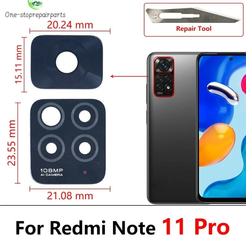 New Camera Glass Rear Back Camera glass Lens For Redmi Note 10 10s 11 12 13 Pro Plus 4G 5G With Glue Adhesive Redmi phone repair parts
