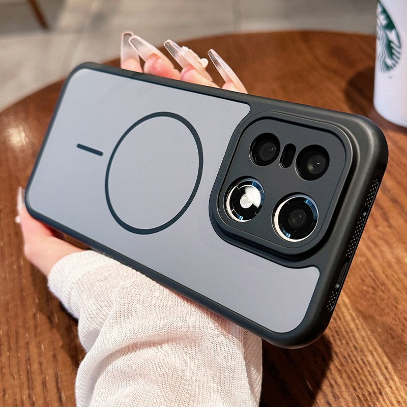 Contrasting color heat dissipation magnetic suction For OnePlus 15 mobile phone case New OnePlus 15T strong magnetic adsorption fine hole frame OnePlus side heat dissipation design Soft edge shell Phone Accessories