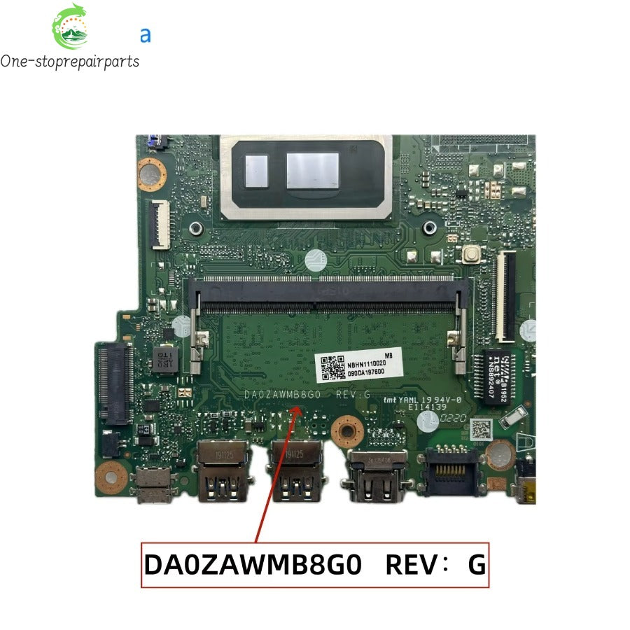 DA0ZAWMB8G0 For Acer Aspire A515-54 Laptop Motherboard With i5-8265U i5-10210U i7-10510U CPU 4GB-RAM DDR4 NBHN111002 NBHN111005 Acer laptop repair parts