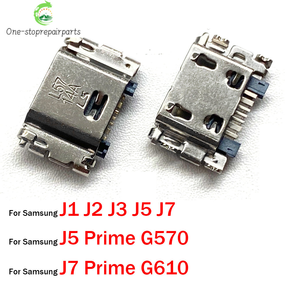 100Pcs, USB charge connector For Samsung J1 J2 J3 J5 J7 metal Prime G530 g532 j510 j710 G570 G610 charging port socket Samsung phone repair parts