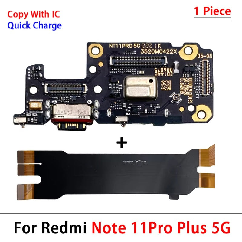 New For Xiaomi Redmi Note 11 Pro Plus 5G USB Charging Port Mic Microphone Dock Connector Board Flex Cable  Xiaomi  Xiao mi phone repair parts