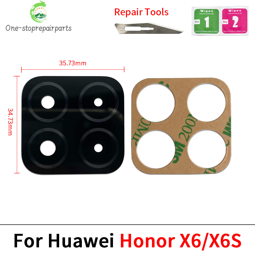 New Rear Back Camera Glass Lens For Huawei Honor X6 X6s X6B X8 5G With Adhesive Huawei phone repair parts