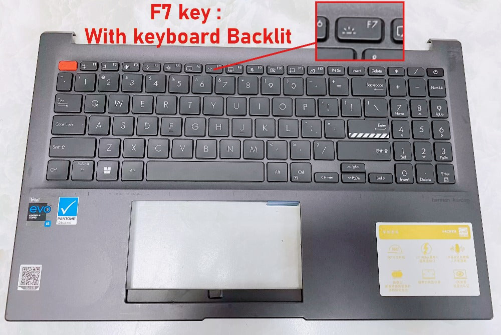 Upper C-case US keyboard for ASUS Vivobook 15 S15 K3502ZA K3402ZA FR3021 K3402Z K3502Z M3502ZA M3502Z 90NB0XX2-R30RU0 13N1-FLA0B11 topcase palmrest keyboard backlight assembly ASUS Laptop repair parts