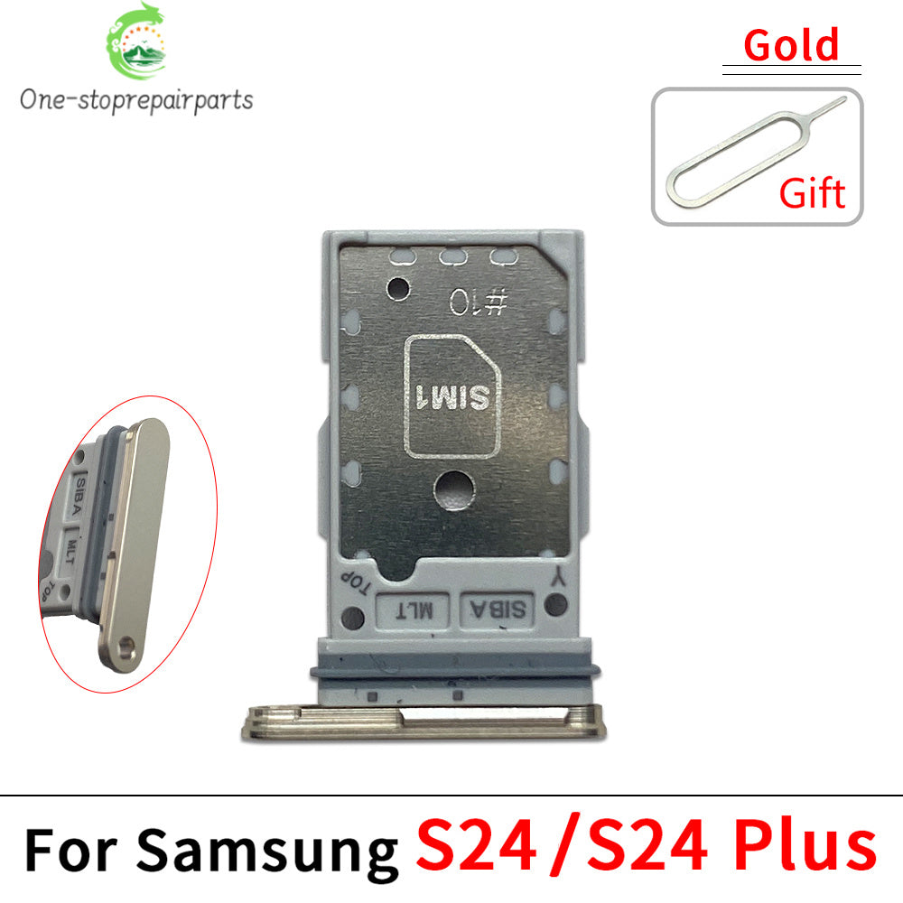 10Pcs, Micro Nano Dual SIM Card Holder Tray Slot Holder Adapter Socket For Samsung S23 S24 Plus Ultra 5G Samsung phone repair parts