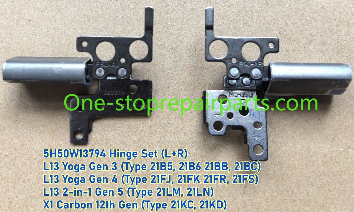 Laptop LCD Hinge L&R For Lenovo ThinkPad L13 5H50W13793 Gen 3 L13 Gen 4 L13 Gen 5 ThinkPad L13 5H50W13794 L13 Yoga Gen 3  Gen 4 L13 2-in-1 Gen 5 X1 Carbon 12th Gen screen display hinges Lenovo laptop repair parts