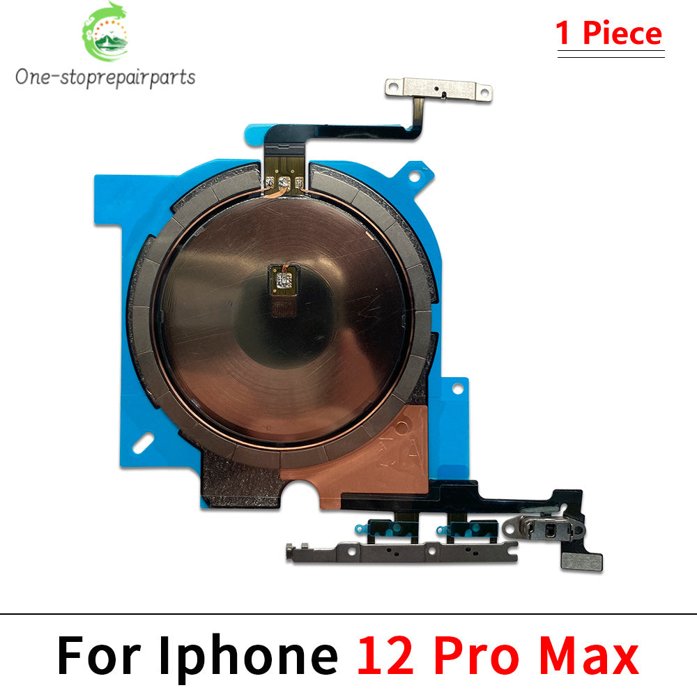 Wireless Charging Coil Sticker With Power Volume Flex Cable For iPhone 11 12 13 14 15 Pro Max Wireless Charger Panel iPhone phone repair parts