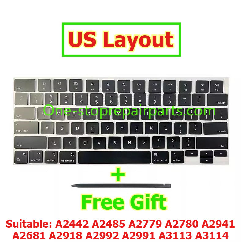 Keycap Key Cap keycaps A2442 A2485 A2779 A2780 A2941 A2681 A2918 A2992 A2991 A3113 A3114 for Macbook 14" 16 13 keyboard repair