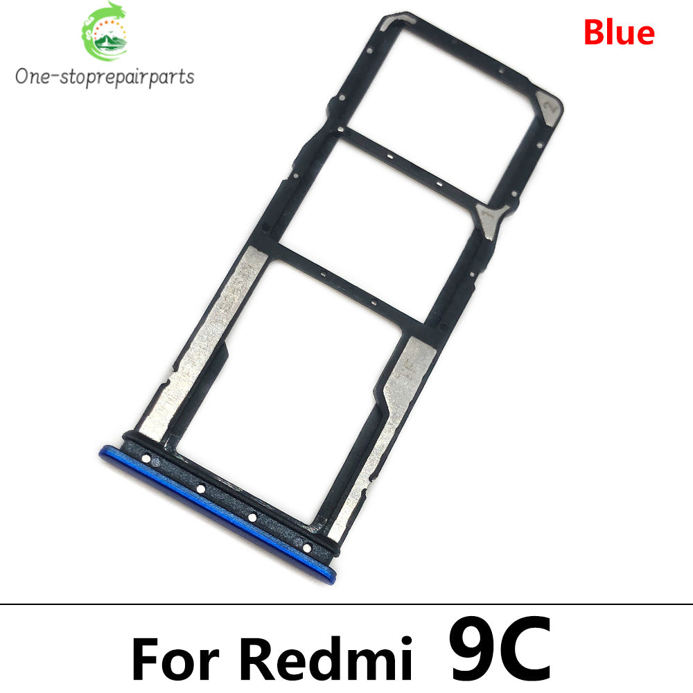 10Pcs/Lot, SIM Card Tray Slot Holder For Xiaomi Redmi 9 9A 9C 9T Replacement Parts Black Blue Green Yellow Orange  Xiaomi  Xiao mi phone repair parts