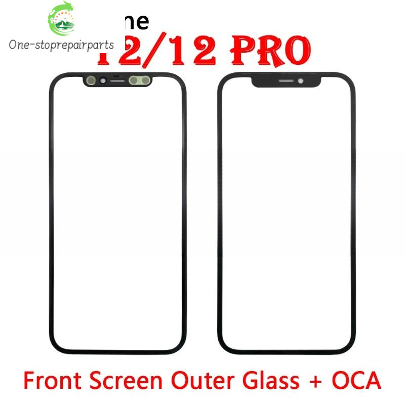 New Front Screen Outer Glass With OCA For iPhone 11 12 13 14 15 Pro Max Mini Plus Phone Repair iPhone phone repair parts