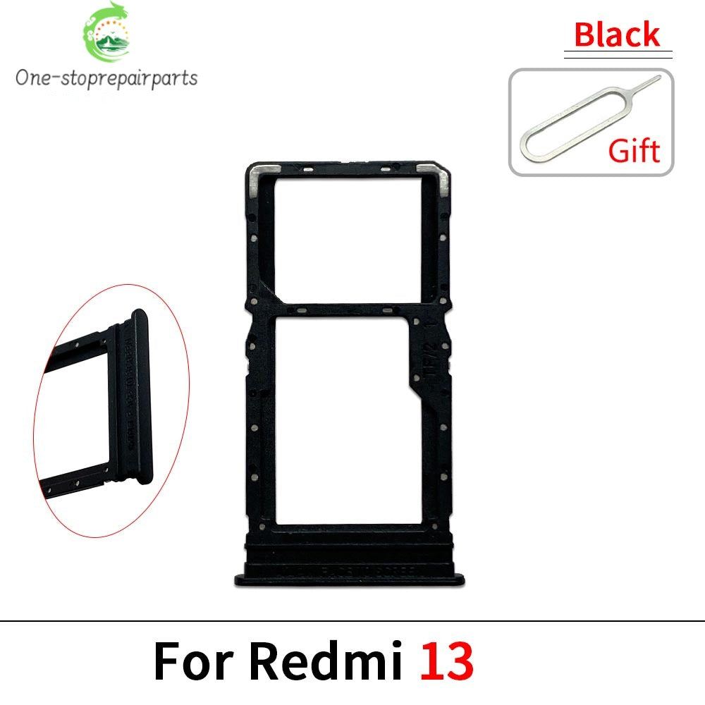 10Pcs ，SIM Card Tray Slot Holder Adapter Accessories For Xiaomi Redmi 12 12C 13 13C 14C Replacement Spare Parts Xiaomi  Xiao mi phone repair parts