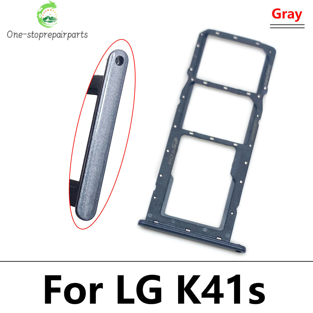 New SIM Card Tray Slot Holder Adapter Accessories For LG K22 K42 K52 K62 K41S K51 K61 K40s K12 Plus Replacement Parts  LG phone repair parts