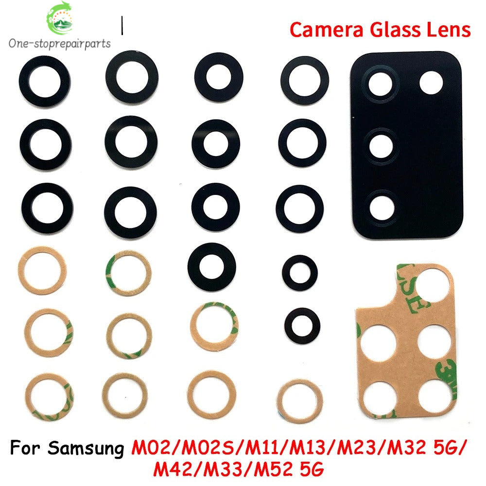 10Pcs, Rear Back Camera Glass Lens With Adhesive Sticker For Samsung M02 M02s M11 M12 M13 M14 M23 M32 M42 M52 M33 M53 M54 4G 5G Samsung phone repair parts