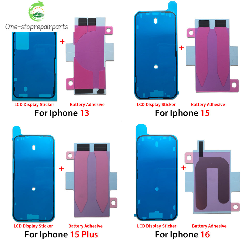 10Pcs, Waterproof Adhesive Sticker Screen Frame Bezel Seal Tape Battery Sticke For iPhone 11 12 13 14 15 16 Pro Max Plus X Xs iPhone phone repair parts