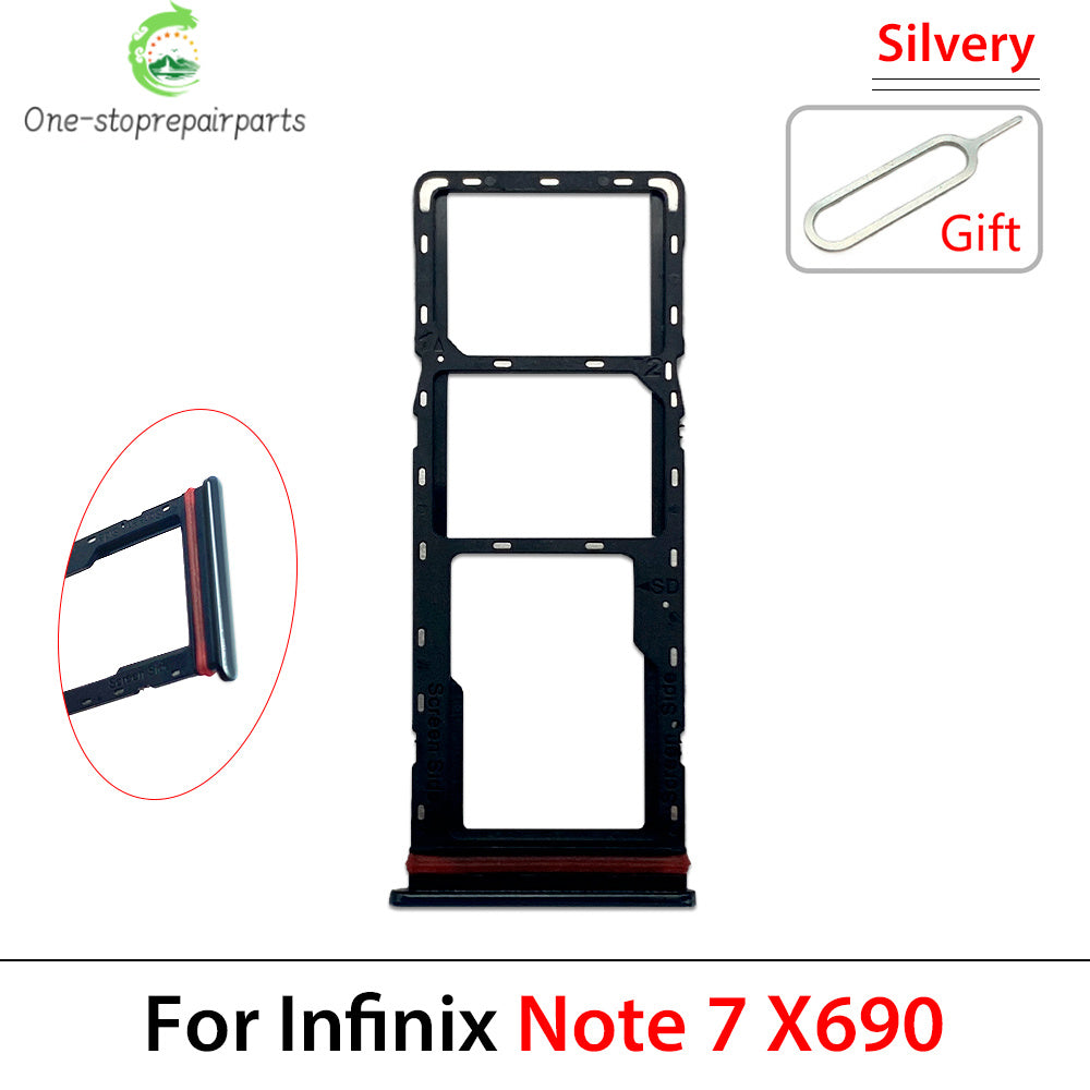 10Pcs, SIM Card Tray Slot Holder Adapter Accessories For infinix Note 7 8 8i 11 12 12i 30 40 Pro Lite VIP 4G 5G  infinix phone repair parts