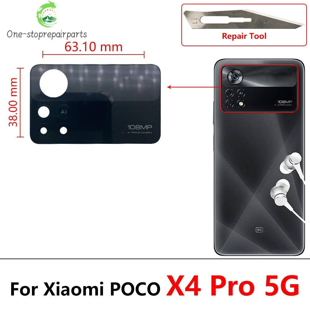 2 Pcs Rear Back Camera Glass Lens Cover For Xiaomi Mi Poco F3 X3 X4 M4 M3 NFC F2 Pro F1 F4 4G 5G Replacement Parts Xiaomi  Xiao mi phone repair parts