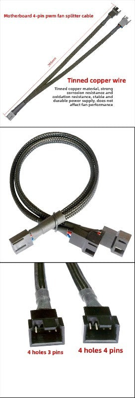 4Pin Temperature Control PWM cooling fan Splitter 1 To 1/2/3/4 Extension Cable PC Computer Extension Cable Splitter HUB cable