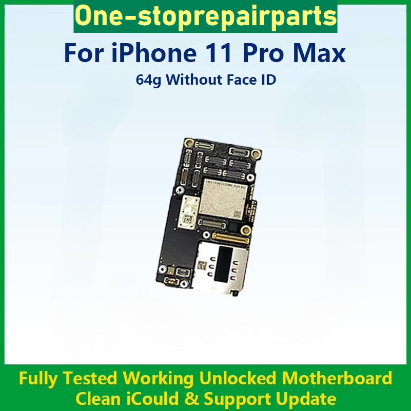 Fully Tested Authentic Motherboard For iPhone 11 Pro Max 64g/256g Unlocked Mainboard Without Face ID Clean iCloud Fast Shipping iPhone phone repair parts