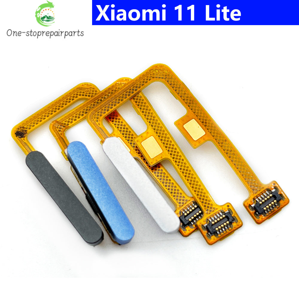New For Xiaomi Mi 11 Mi11 Lite Fingerprint Sensor Home Return Key Menu Button Flex Ribbon Cable Black White Blue Green Xiaomi  Xiao mi phone repair parts