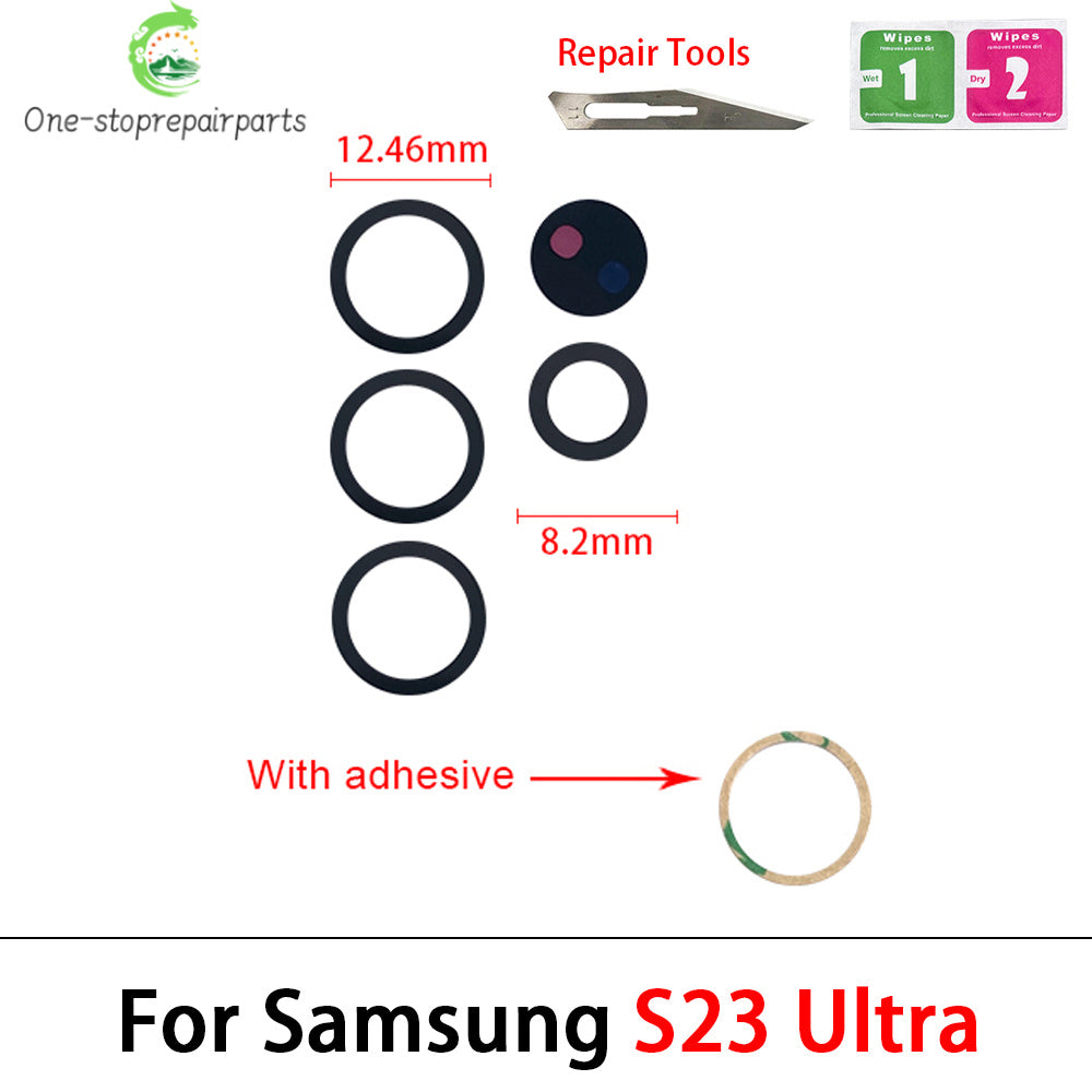 New Back Rear Camera Glass Lens For Samsung A32 A52 A72 A82 S21 S22 S23 Plus Ultra With Adhesive Repacement Parts Samsung phone repair parts