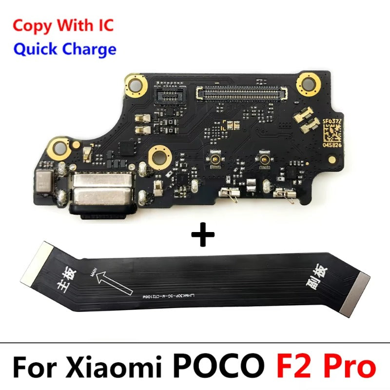 10Pcs/Lot, USB Charging Board Connector Port Dock Flex Cable For Xiaomi Poco F1 F2 F3 F4 F5 X3 X4 X5 X6 M3 M4 M5s Pro 4G 5G GT  Xiaomi  Xiao mi phone repair parts