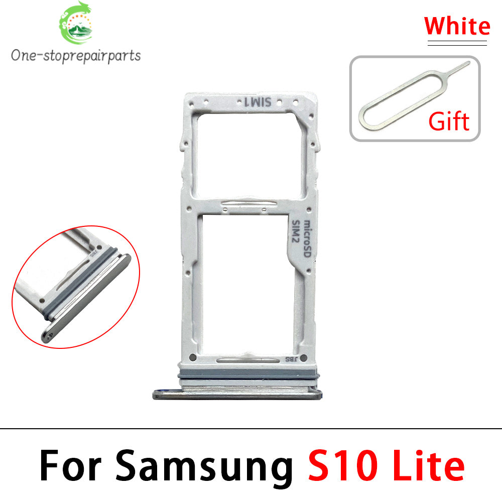 10Pcs, New SiM Tray For Samsung S10 Lite SIM Card Tray Slot Holder Adapter Accessories Samsung phone repair parts